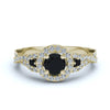 varitsa-jewellers - 0.82ct Black onyx with Diamond Engagement Ring